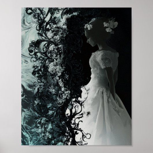 Surreal Dark Bride Wall Art  Gothic Fantasy Poster (Devant)