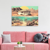 Surreal Desert House with Underwater Reef Canvas Afdruk (Insitu (Woonkamer))