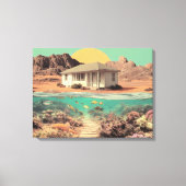 Surreal Desert House with Underwater Reef Canvas Afdruk (Voorkant)
