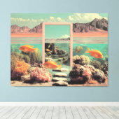 Surreal Desert Ocean with Door Canvas Afdruk (Insitu (Houten vloer))