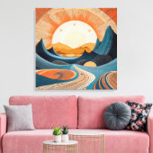 Surreal Desert Sunset Abstract Canvas Afdruk (Insitu (Woonkamer))