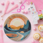 Surreal Desert Sunset Abstract Papieren Bordje (Feest)