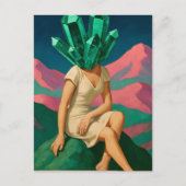 Surreal Emerald Crystals Woman Briefkaart (Voorkant)