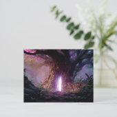 Surreal Enchanted Tree With Glowing Portal Briefkaart (Staand voorkant)