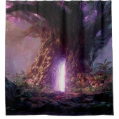 Surreal Enchanted Tree With Glowing Portal Douchegordijn (Voorkant)