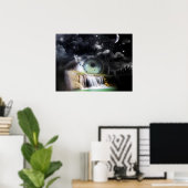 Surreal Eye watervalfantasie Poster (Thuiskantoor)