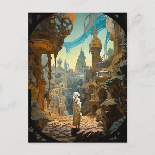Surreal Fantasy City Landscape Art Briefkaart (Voorkant)