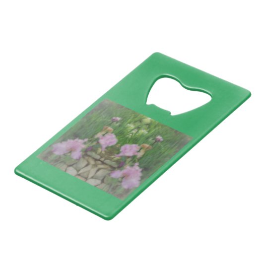 Surreal Fantasy Iris Floral Path Kredietkaart Flessenopener (Voorkant Gekanteld)