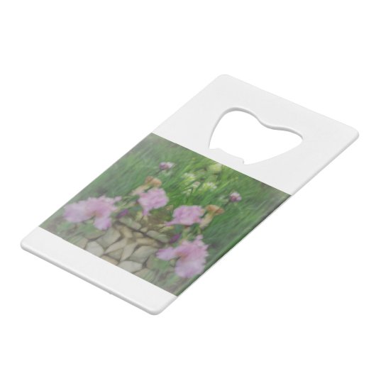 Surreal Fantasy Iris Floral Path Kredietkaart Flessenopener (Achterkant Gekanteld)
