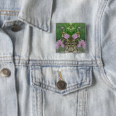 Surreal Fantasy Iris Floral Path Vierkante Button 5,1 Cm (In situ)