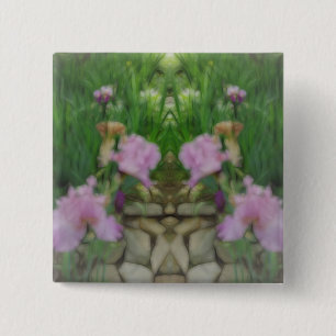 Surreal Fantasy Iris Floral Path Vierkante Button 5,1 Cm