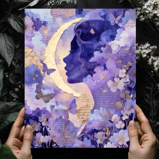 Surreal Fantasy Moon Celestial Night Sky Wall Art Poster