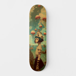 Surreal fantasy wall art skateboard