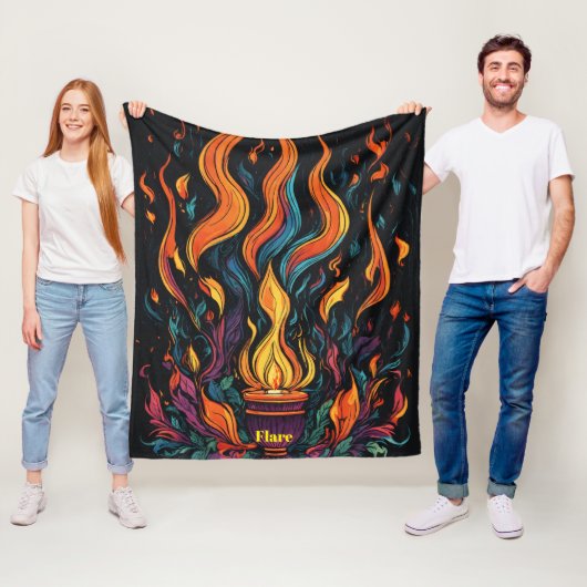 Surreal Flame Vector Art - 4K Render voor - Fleece Deken (In situ)