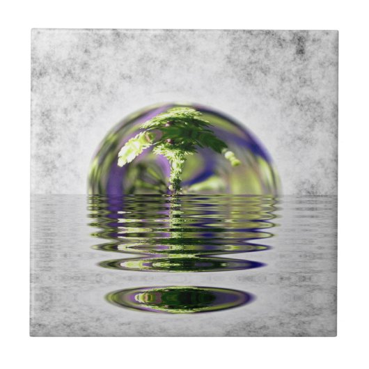 Surreal Floating Bonsai Tree Tegel Tegeltje (Voorkant)