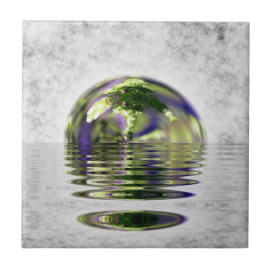 Surreal Floating Bonsai Tree Tile Tegeltje