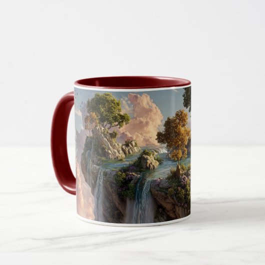 Surreal Floating Cliffs With Waterfalls Mok (Voorkant links)