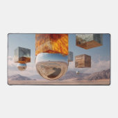 Surreal Floating Cubes And Reflective Sphere Bureaumat (Voorkant)