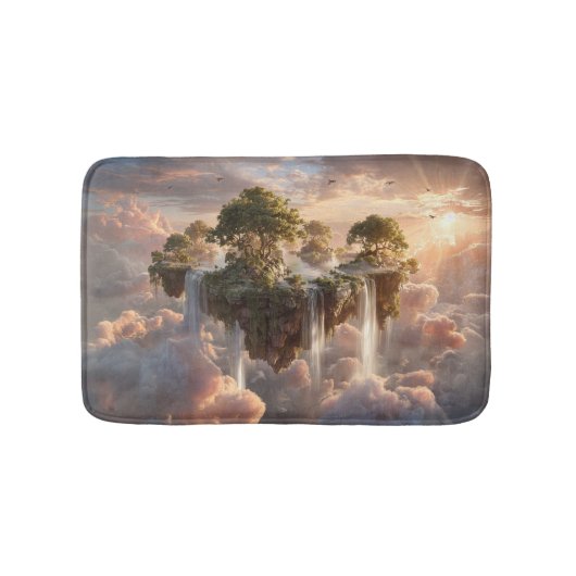 Surreal Floating Islands With Waterfalls Badmat (Voorkant)