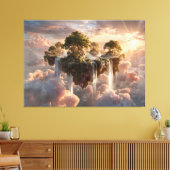 Surreal Floating Islands With Waterfalls Canvas Afdruk (Insitu (Woonkamer))