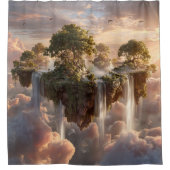 Surreal Floating Islands With Waterfalls Douchegordijn (Voorkant)