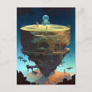 Surreal Floor Island Landscape Fantasy Art Briefkaart