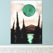 Surreal Forest Maan Land Statement Stuk Canvas Afdruk (Insitu (Houten vloer))
