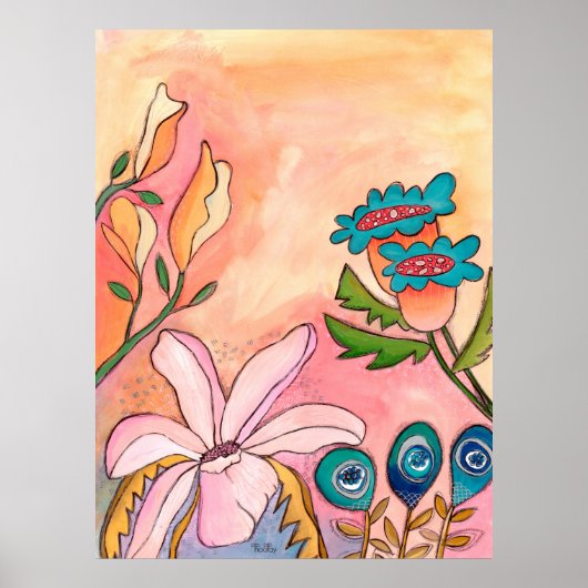Surreal Garden Gouache Ink Art artiest print (Voorkant)