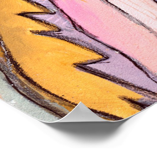 Surreal Garden Gouache Ink Art artiest print (Hoek)