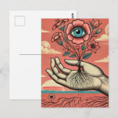 Surreal Gardeners Hand Briefkaart (Voorkant / Achterkant)