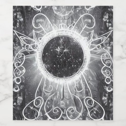 Surreal gekleurd kosmisch venster wijn etiket (Enkel label)