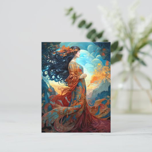 Surreal Goddess Queen Fantasy Art Briefkaart (Staand voorkant)