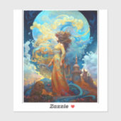 Surreal Goddess Queen Fantasy Art Sticker (Vel)