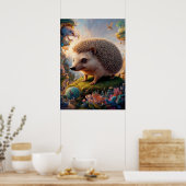 Surreal Hedgehog Safari Poster (Keuken)