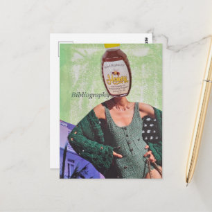 Surreal Honing Vrouw Mixed Media Collage Briefkaart