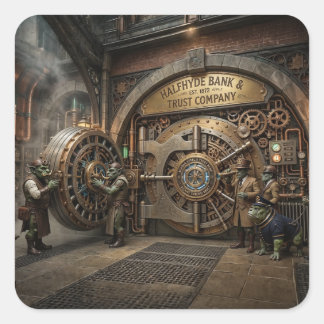 Surreal Image Halfhyde Bank Vault Vierkante Sticker