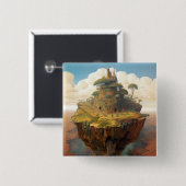 Surreal Island Landscape Fantasy Art Vierkante Button 5,1 Cm (Voorkant /achterkant)