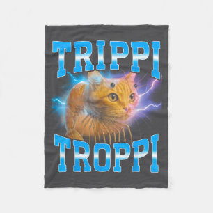 Surreal Italiaans Brainrot Meme Reis Tropische Kat Fleece Deken