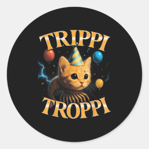 Surreal Italiaans Brainrot Meme Trippi Troppi Grap Ronde Sticker