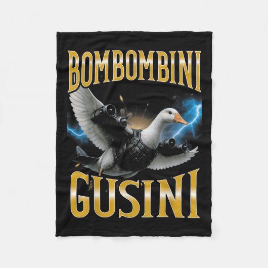 Surreal Italian Brainrot Meme Bombombini Gusini Fu Fleece Deken (Voorkant)