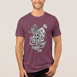 Surreal kronkelend weird abstract kunst grafisch Tri-Blend shirt