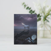 Surreal landscape and a unicorn  briefkaart (Staand voorkant)