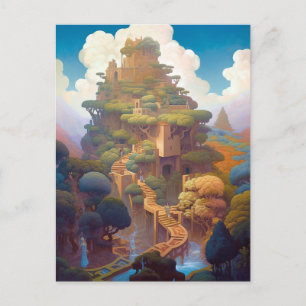Surreal Landscape Castle Fantasy Art Briefkaart