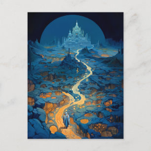 Surreal Landscape Castle Fantasy Art Briefkaart