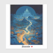 Surreal Landscape Castle Fantasy Art Sticker (Vel)
