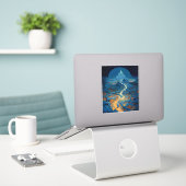 Surreal Landscape Castle Fantasy Art Sticker (Laptop op bureau)