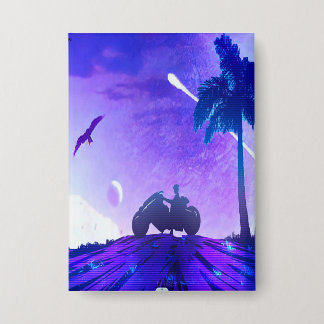 Surreal Landscape – Dreamy Digital Art Pinback But Button