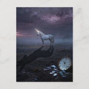 Surreal landschap en een eenhoorn briefkaart