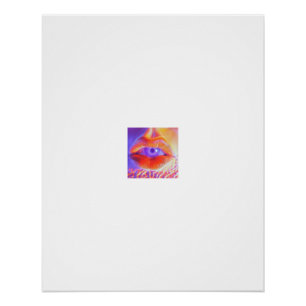 Surreal Lip Eye Levendig Kleurenportret Poster Perfect Poster