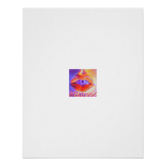 Surreal Lip Eye Levendig Kleurenportret Poster Perfect Poster